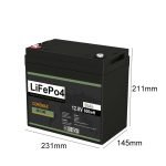 12v 50Ah rechargeable lithium battery pack