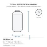 14430 lithium battery INR14430 550mAh 3.7V cylindrical cell dimension drawing