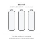 three ICR18650 18650 lithium batteries 2000-3200mAh