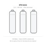 three IFR18650 18650 LiFePO4 batteries 1500mAh 3.2V