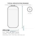 32140 LiFePO4 battery Lithium Werks AER32140m2A1 CBAK 15Ah 3.2V 33x140mm cylindrical cell dimension drawing