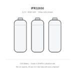 three IFR32650 32650 LiFePO4 batteries 6000mAh 3.2V