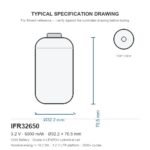 32650 LiFePO4 battery IFR32650 6000mAh 3.2V 32x70.5mm cylindrical cell dimension drawing