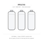 three IFR32700 32700 LiFePO4 batteries 6000mAh 3.2V