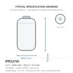 32700 LiFePO4 battery IFR32700 6000mAh 3.2V 32.2x70.5mm cylindrical cell dimension drawing