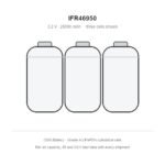 three IFR46950 46950 LiFePO4 batteries 25Ah 3.2V