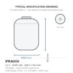 46950 LiFePO4 battery IFR46950 CHAM 46950S25E 25Ah 3.2V 46x95mm cylindrical cell dimension drawing